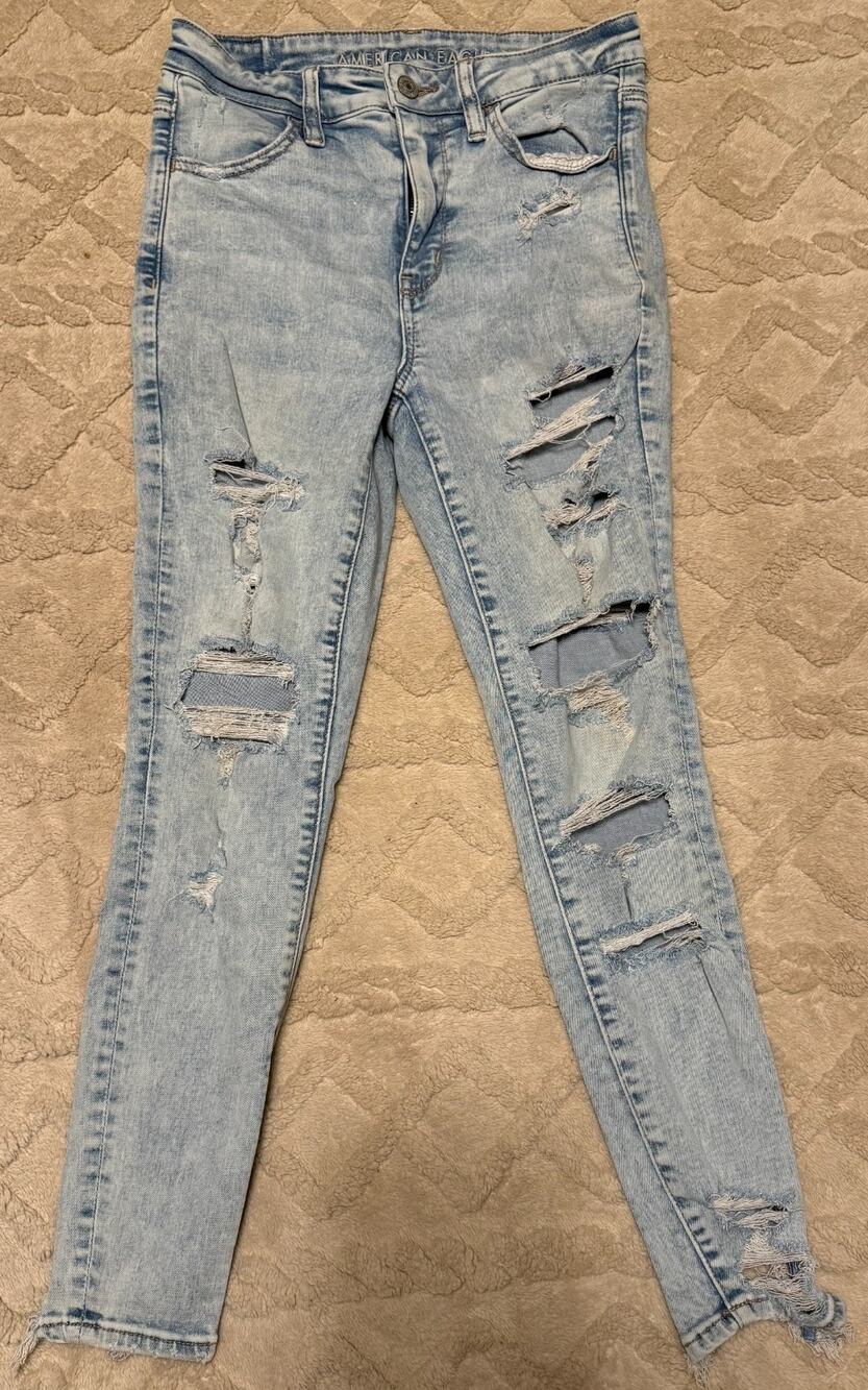 American Eagle Jegging 6 Short Super Hi Rise Jegging Distressed Hi Rise